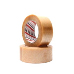Packaging Tape: Rubber Adhesive Vinyl Packaging Tape, Clear, 48mm x 100m