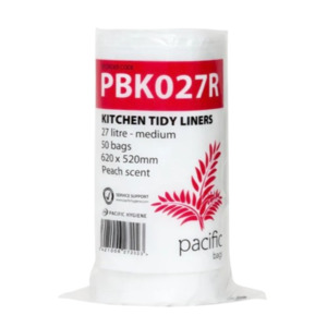 Office Bin Liners: * 620mm x 520mm 10mu 27l Peach Scent White Kitchen Tidy Rubbish Bag