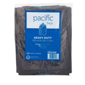 Wheelie Bin Liners: 240L Rubbish Bag Wheelie Bin, 1500mm x 1150mm (25)