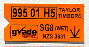 Taylor Timbers Timber Tag, Orange, H5, SG8 20mm x 40mm