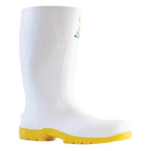 Industrial Gumboots , White/Yellow, Size 5