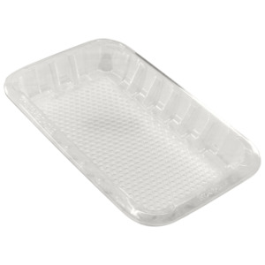 Meat Trays: 85 Liquid Lock PET Clear Meat Tray, 200mm x 125mm x 30mm (700)