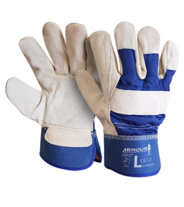 Large Leather Work Tough, Double Palm Glove