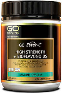 GO Healthy Go Ester-C High Strength + Bioflavonoids VegeCapsules 200 - New Zealand Only