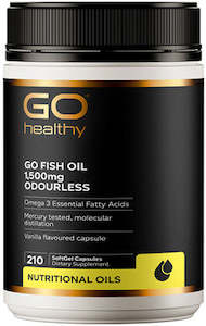 GO Healthy Go Fish Oil 1,500mg Odourless Omega 3 Softgel Capsules 210