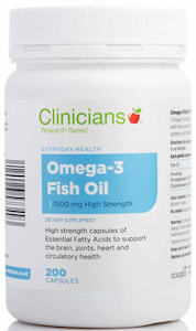 Clinicians Omega-3 Fish Oil High Strength 1500mg Capsules 200 - (New Zealand Only)