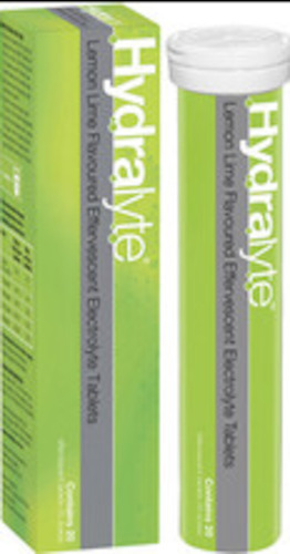 Hydralyte Electrolyte Effervescent Tablets 20 - Lemon Lime