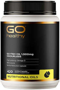 GO Healthy Go Fish Oil 1,500mg Odourless Omega 3 High Potency Wild Source Softge&hellip;