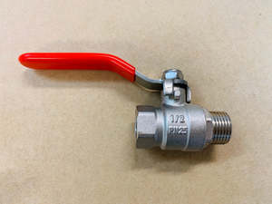 [V313] Male + Female ball valve (red)- long handle