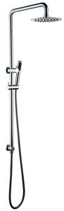 Tapware: [SHW1002] Shower Slide + Rain Shower Chrome Round
