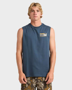 Mens Tops: Quiksilver Stacked Horizon Muscle Tanks