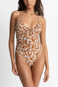 Womens Apparel Sale: Rhythm Highland Paisley Tie Front Onepiece Swimsuits
