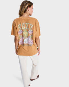 Womens Tops: Roxy Sunny Oversized Stone Wash T-Shirts