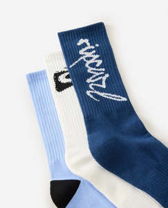 Mens Apparel: Ripcurl Retro Crew Socks 3 Packs