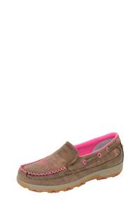 Twisted X Women's Pink Stitch CellStretch Mocs Slip On