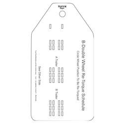 B-Double Wheel Re-Torque Tags (packs of 100) Code WT05
