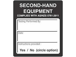 Other Tags: Second Hand Equipment Test Tags