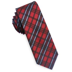 Products: Red & Light Blue Tartan Plaid Skinny Tie