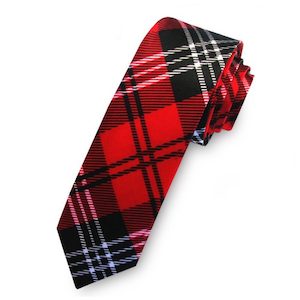 Products: Red, Black & White Tartan Mens Skinny Necktie