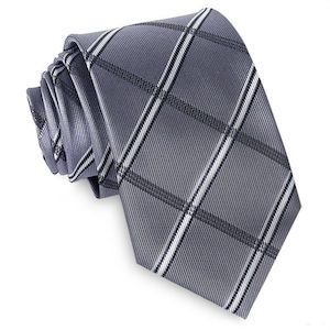 Products: Silver Plaid Mens Tie