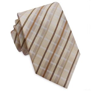 Products: Tan with Brown, White and Mocha Crosshatch Mens Tie
