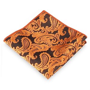 Products: Orange Paisley Pocket Square