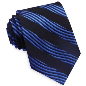 Products: Blue and Black Waves Mens Necktie