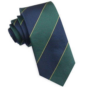 Products: Blue, Green & Gold Stripes Mens Necktie