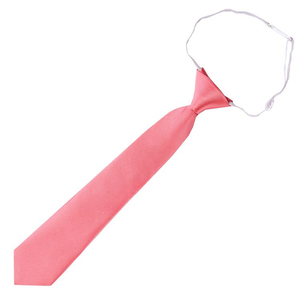 Products: Dark Coral Salmon Junior Boys Elasticated Tie