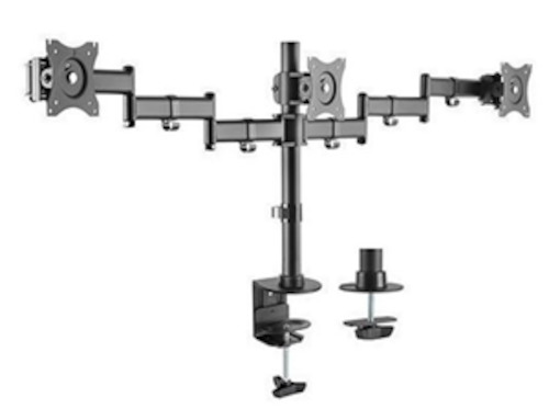 Hardware: Brateck 13-27" Triple Monitor Stand with Clamp/Grommet Base