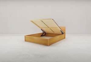 Queen Frame: Norwish Queen Flexi-Slat Lift Up Storage Bed Frame
