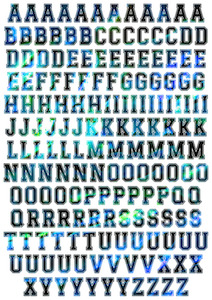 Products: University Letters 4cm DTF Iron on Transfer (Paua)