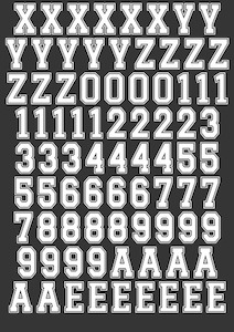 University Letters 4cm DTF Iron on Transfer (Mā)