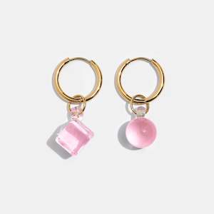 Pink Geo Earrings - Fazeek