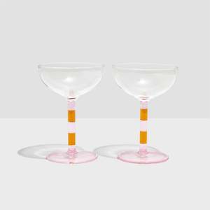 Fazeek - set of 2 Striped Coupe Glasses