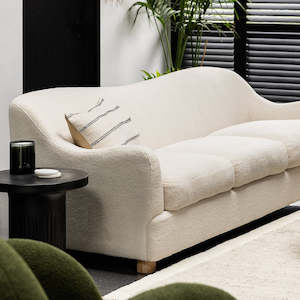 Sofas: TEDDY 3 SEATER SOFA - CREAM SHEARLING