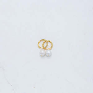 Pearl Hoop Huggies - Sophie