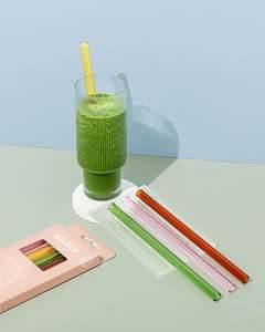 Glassware: Sucker - Reusable Glass Smoothie Straws