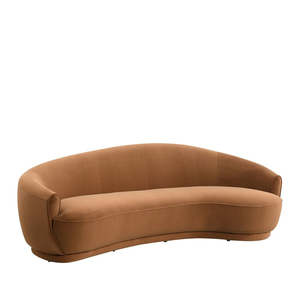 Velma Curved Sofa – Warm Copper Velvet