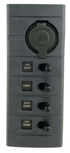 Electrical: Connex Switch Panel 4-Way BackLit Waterproof 12V SOCKET