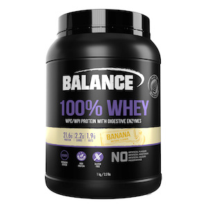 Balance 100% Whey WPC/WPI Protein with Digestive Enzymes Gluten Free - Banana 1kg