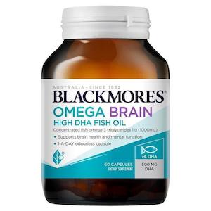 Blackmores Omega Brain High DHA Fish Oil 60 Capsules