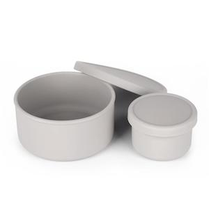 Haakaa: Haakaa Round Silicone Food Container Set - Suva Grey