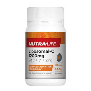 Nutra Life: Nutra-Life Liposomal-C 1200mg Vit C + D + Zinc