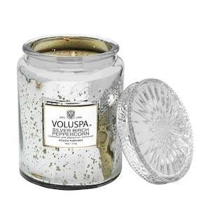 VOLUSPA Silver Birch Peppercorn 100hr Candle with Glass Lid