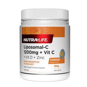 Immunity: Nutra-Life Liposomal-C 1200mg Vitamin C With Vit D & Zinc Powder 180g