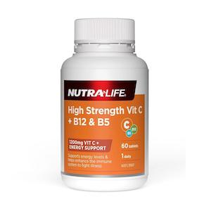 [EXP: 07-Nov-2025] Nutra-Life High Strength Vit C 1200mg + B12 + B5 60 Tablets