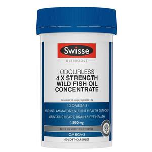 Swisse Odourless 4X Strength Wild Fish Oil Concentrate 60 Capsules
