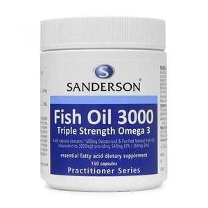 Sanderson Fish Oil 3000 – 540 EPA/360 DHA 150 Capsules