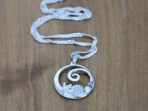 Full Jewellery Range: Sterling Silver Seashell Pendant & Italian Chain